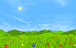[Drawing with moutains and flowers]